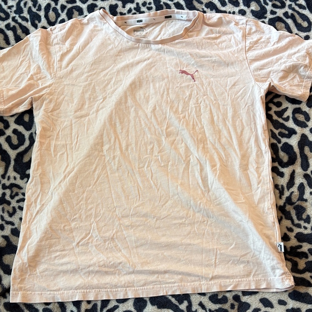 Puma Light Pink Crew Neck Tee with Small Logo